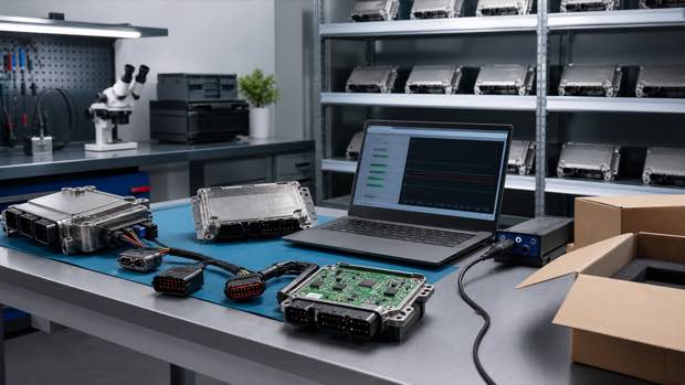 ECM flashing and programming bench